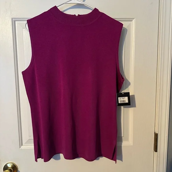 NWT Ming Wang Sleeveless Mockneck Top - Picture 2 of 6